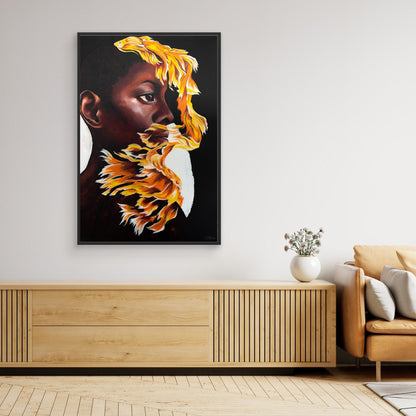 "Canary" Framed Canvas Print
