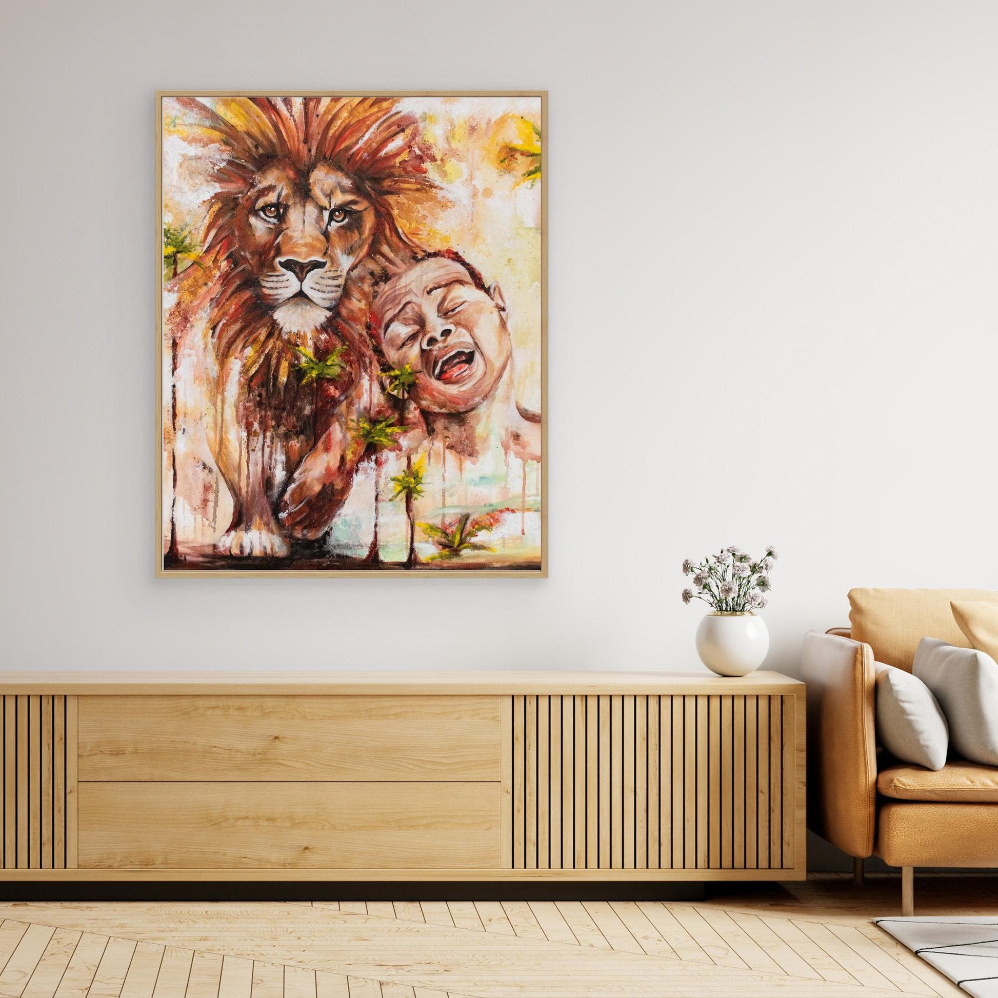 "Cry" Framed Canvas Print